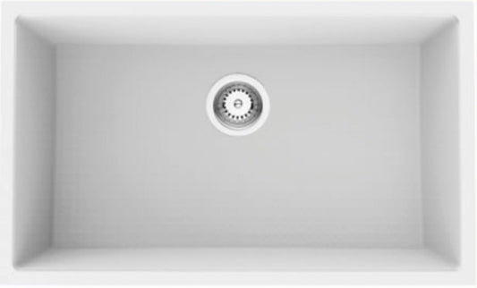 American Imaginations AI-34564 27" White Granite Composite Rectangle Granite Composite Modern Kitchen Sink