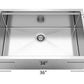 American Imaginations AI-34566 36" Stainless Steel Rectangle Stainless Steel Modern Kitchen Sink