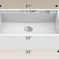 American Imaginations AI-34571 33" White Granite Composite Rectangle Granite Composite Modern Kitchen Sink