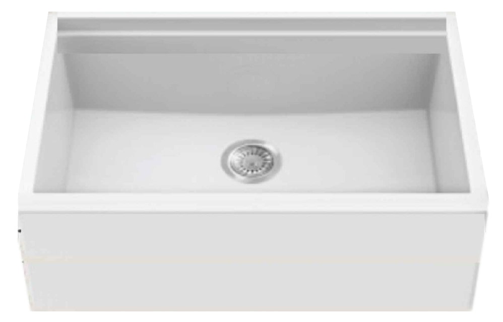 American Imaginations AI-34571 33" White Granite Composite Rectangle Granite Composite Modern Kitchen Sink