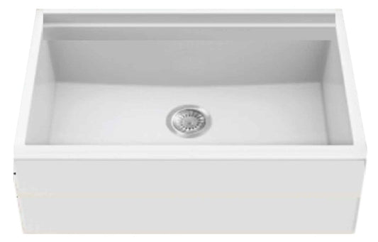 American Imaginations AI-34571 33" White Granite Composite Rectangle Granite Composite Modern Kitchen Sink