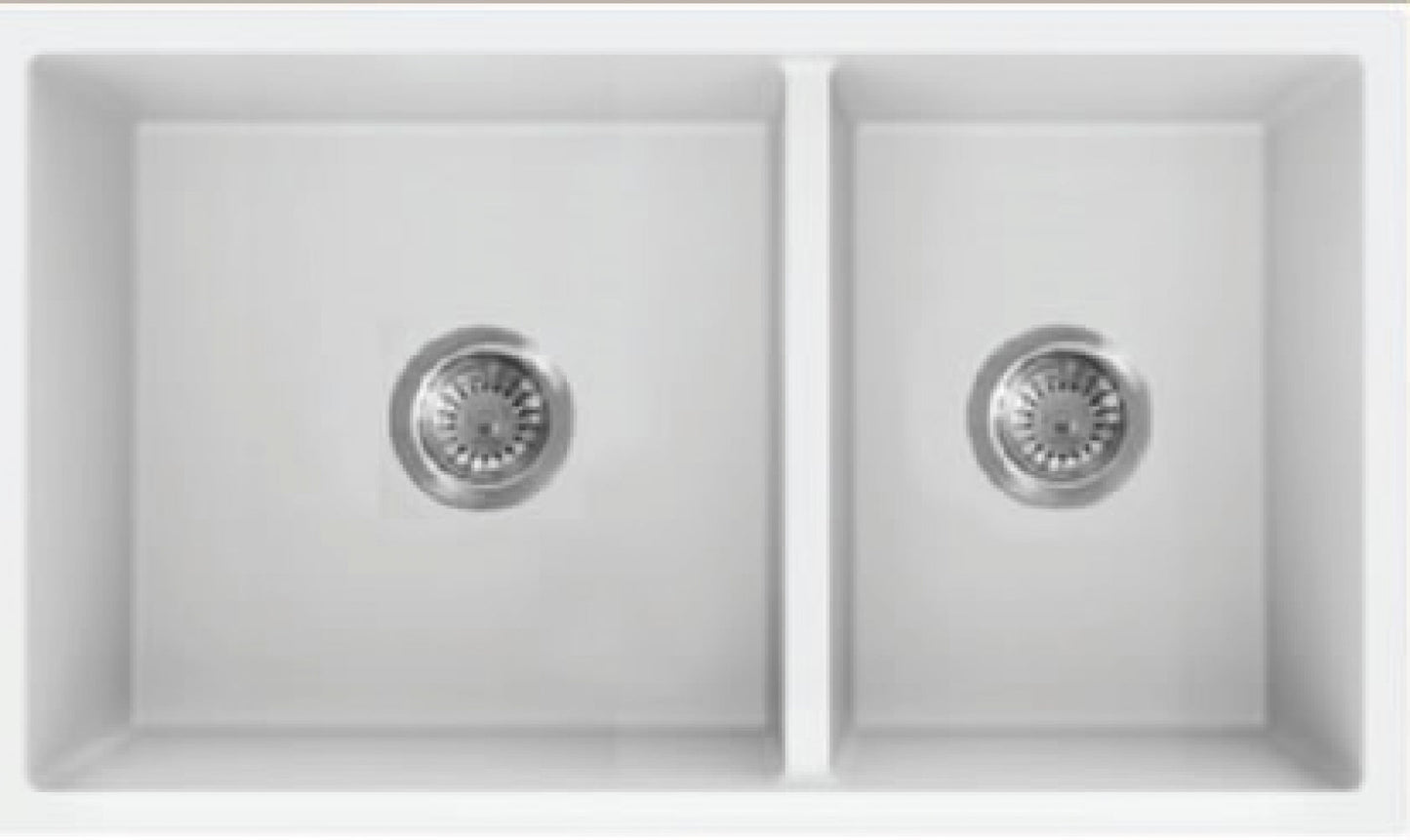 American Imaginations AI-34572 34" White Granite Composite Rectangle Granite Composite Modern Kitchen Sink