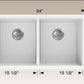 American Imaginations AI-34573 34" White Granite Composite Rectangle Granite Composite Modern Kitchen Sink
