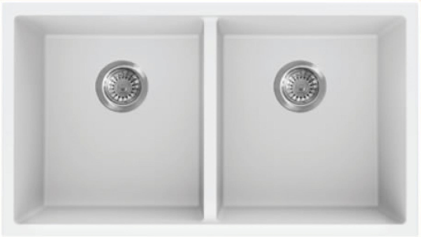 American Imaginations AI-34573 34" White Granite Composite Rectangle Granite Composite Modern Kitchen Sink