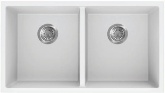 American Imaginations AI-34573 34" White Granite Composite Rectangle Granite Composite Modern Kitchen Sink