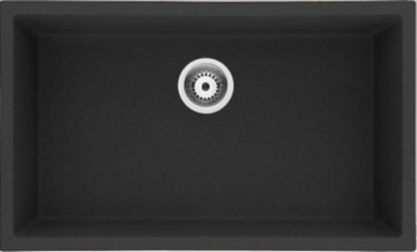 American Imaginations AI-34579 27" Black Granite Composite Rectangle Granite Composite Modern Kitchen Sink