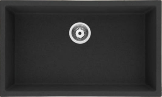 American Imaginations AI-34579 27" Black Granite Composite Rectangle Granite Composite Modern Kitchen Sink