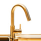 American Imaginations AI-34630 7" Gold Unique Stainless Steel Modern Kitchen Sink Faucet