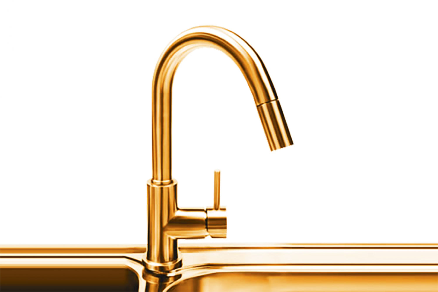 American Imaginations AI-34630 7" Gold Unique Stainless Steel Modern Kitchen Sink Faucet