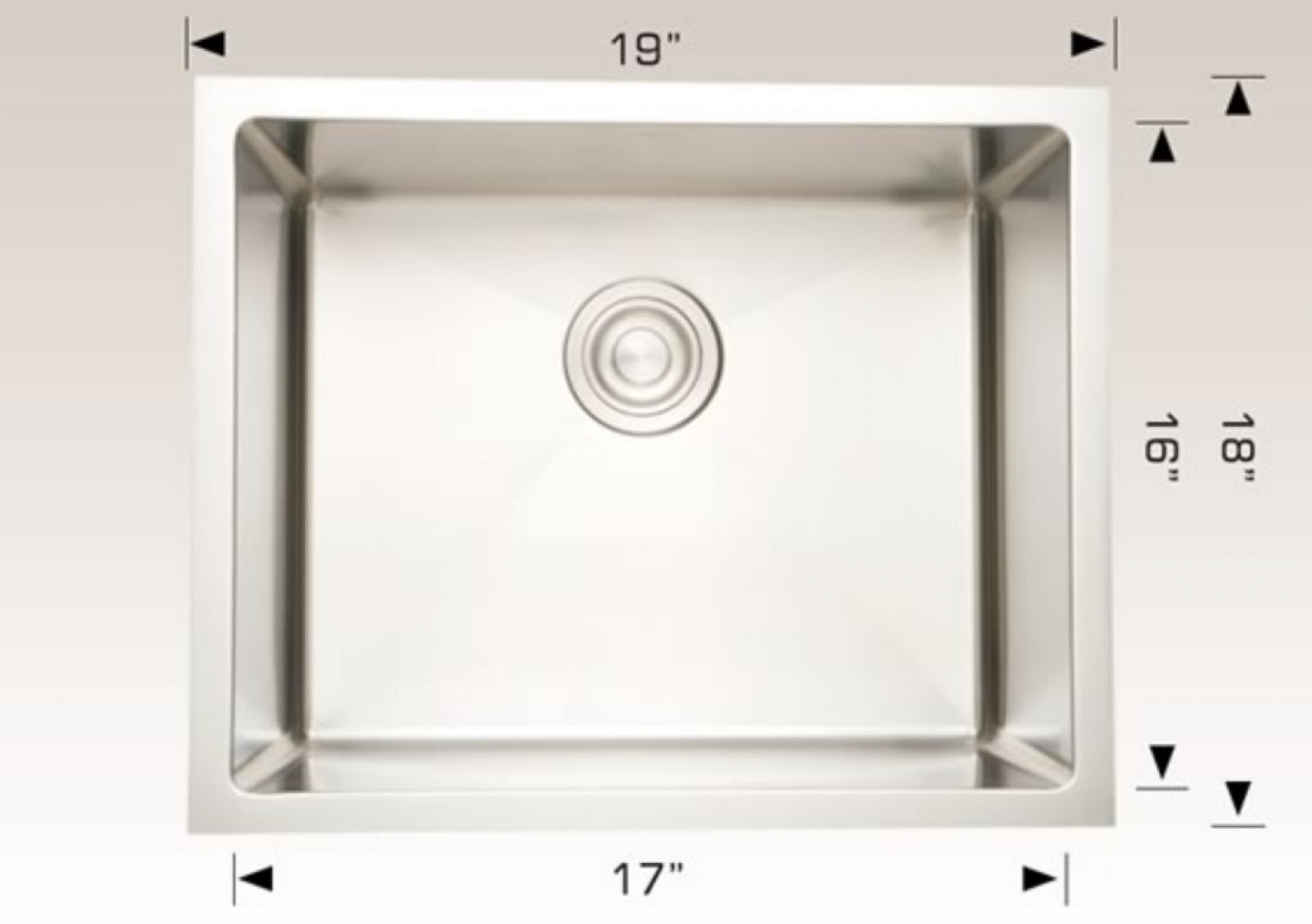 American Imaginations AI-34634 19" Stainless Steel Rectangle Stainless Steel Modern Kitchen Sink