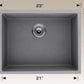 American Imaginations AI-34653 23" Coffee Rectangle Granite Composite Traditional Kitchen Sink