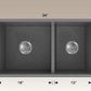 American Imaginations AI-34655 34" Coffee Rectangle Granite Composite Modern Kitchen Sink