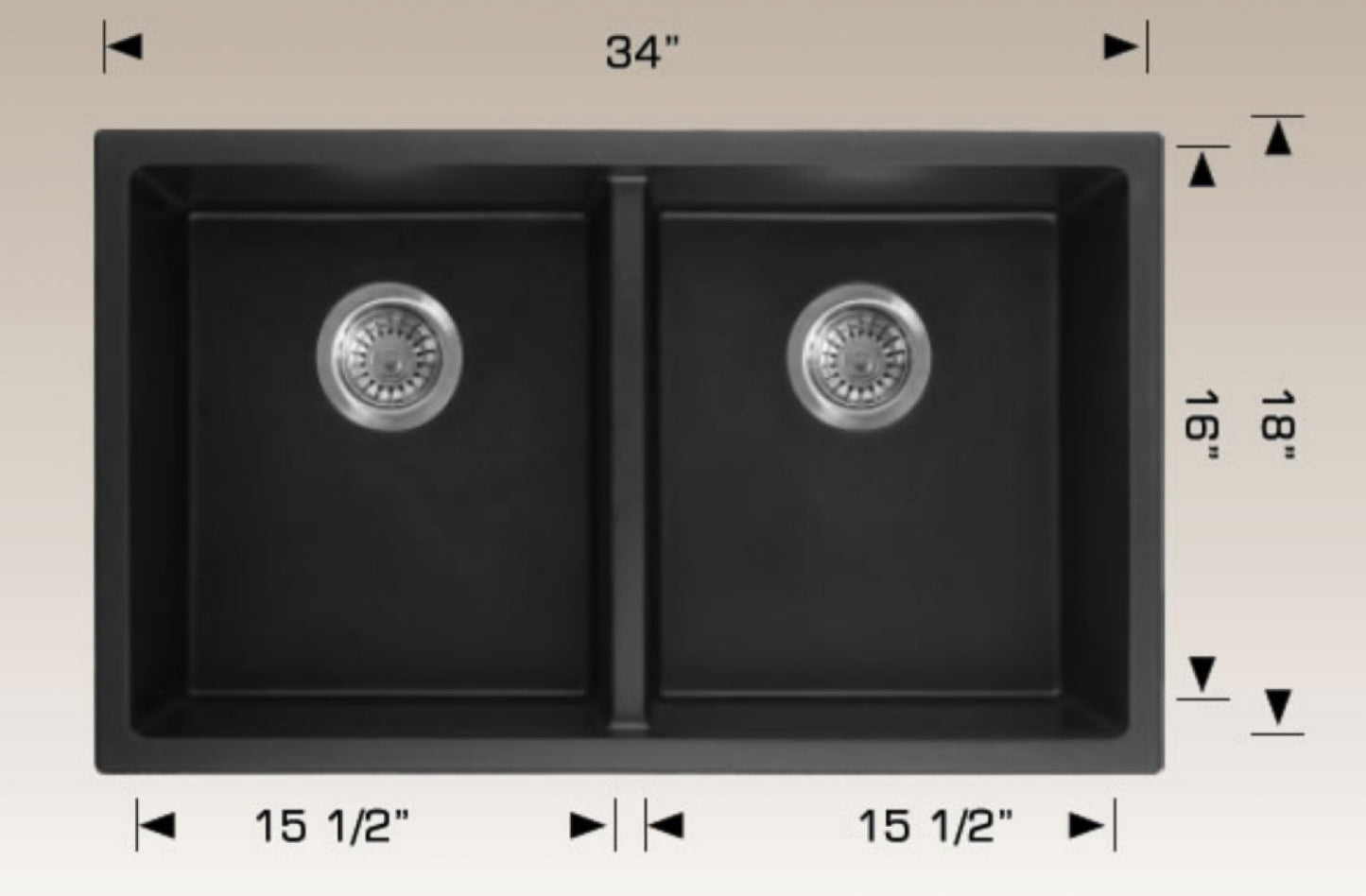 American Imaginations AI-34656 34" Coffee Rectangle Granite Composite Modern Kitchen Sink
