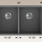 American Imaginations AI-34765 32" Coffee Rectangle Granite Composite Modern Kitchen Sink