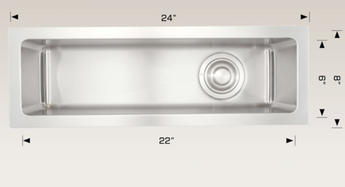 American Imaginations AI-34865 24" Stainless Steel Rectangle Stainless Steel Modern Kitchen Sink