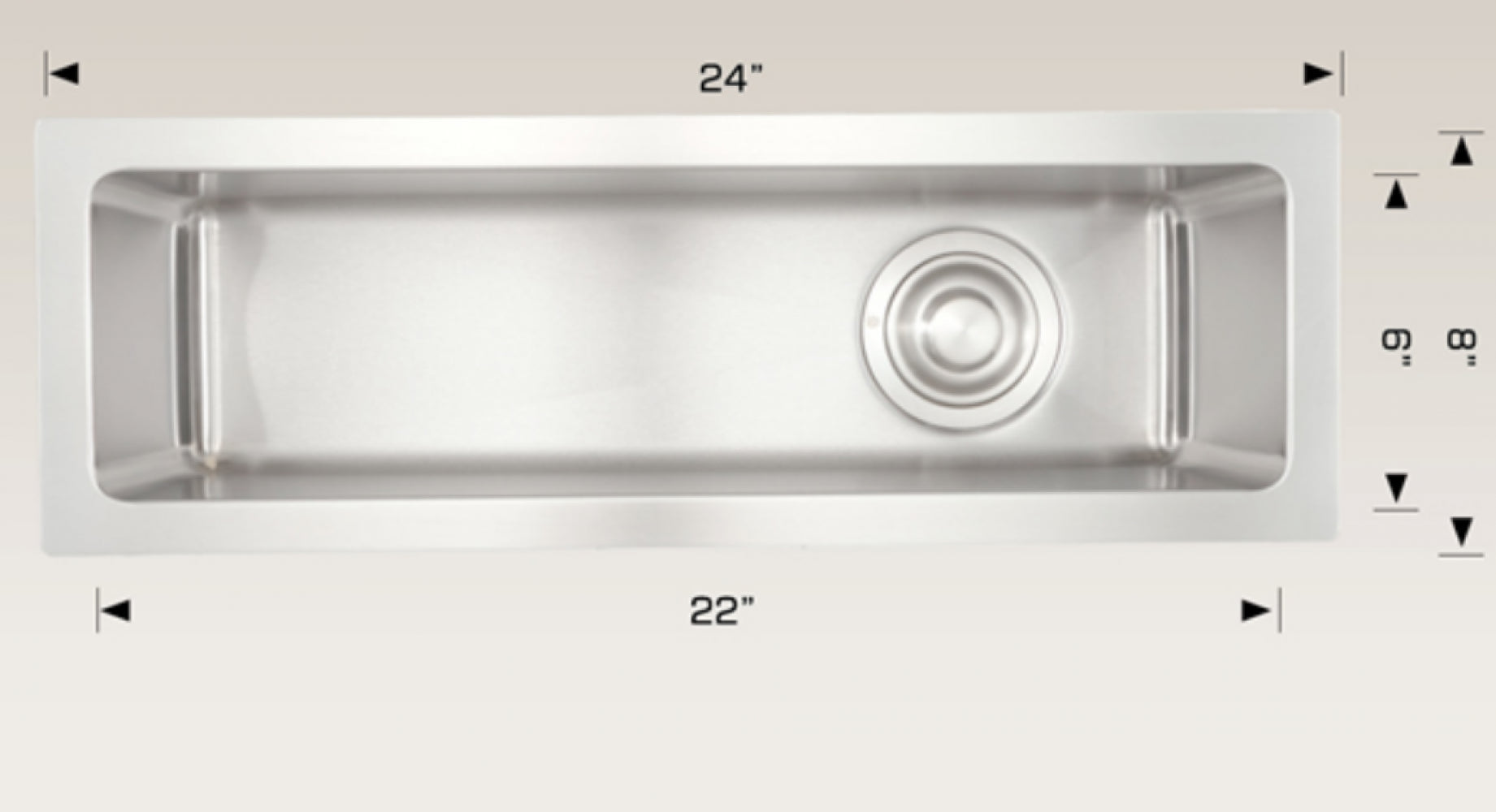 American Imaginations AI-34865 24" Stainless Steel Rectangle Stainless Steel Modern Kitchen Sink