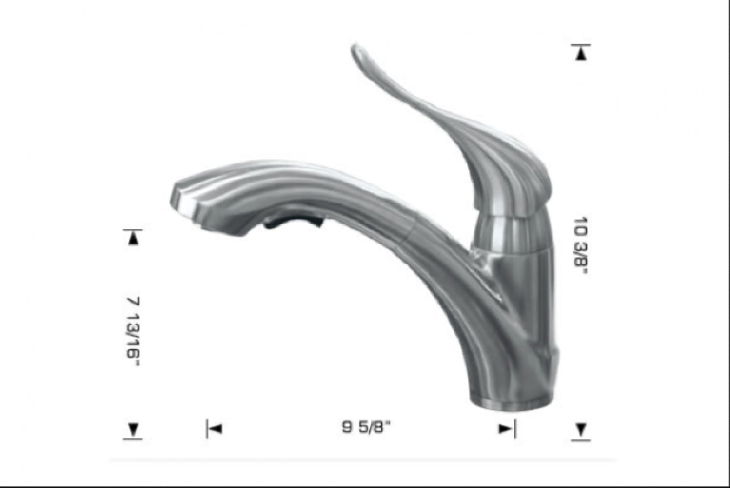 American Imaginations AI-34870 9" Stainless Steel Unique Stainless Steel Modern Kitchen Sink Faucet