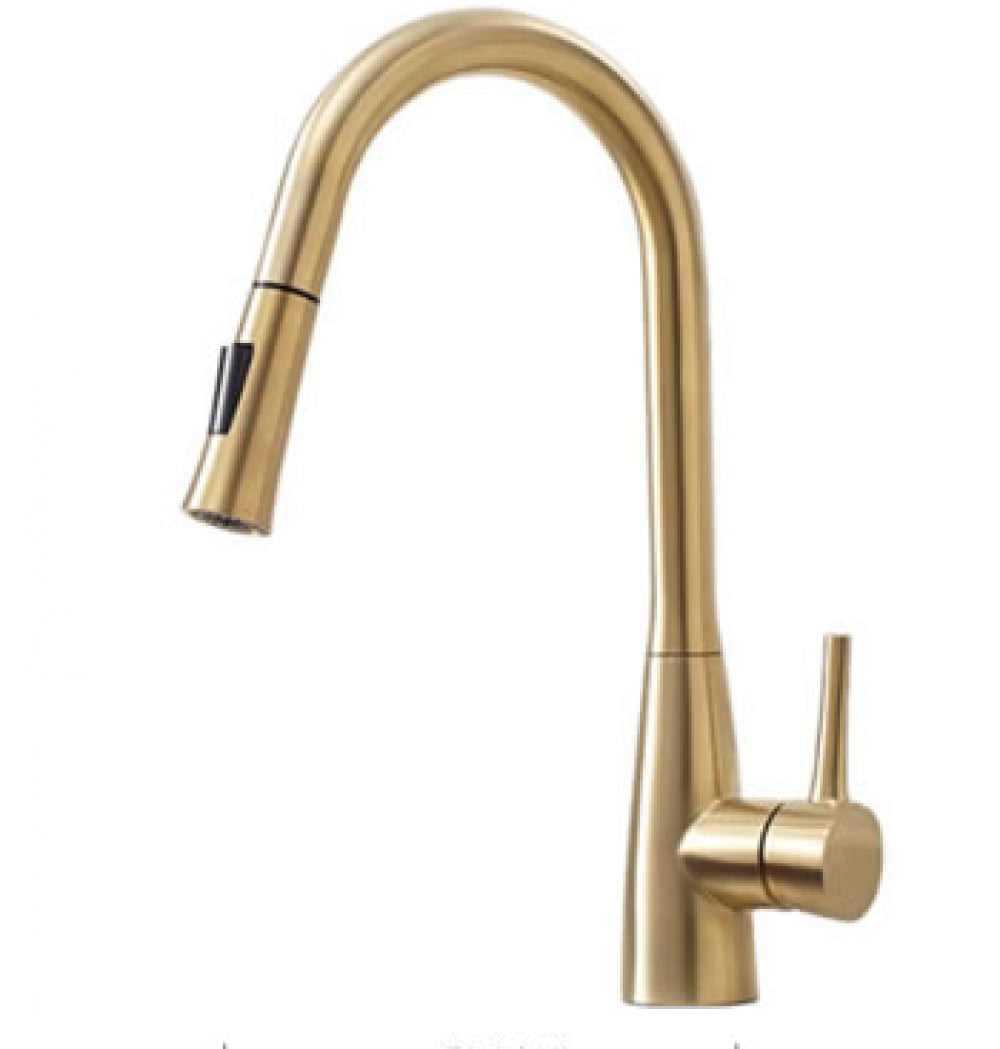 American Imaginations AI-34886 8" Gold Round Stainless Steel Modern Kitchen Sink Faucet