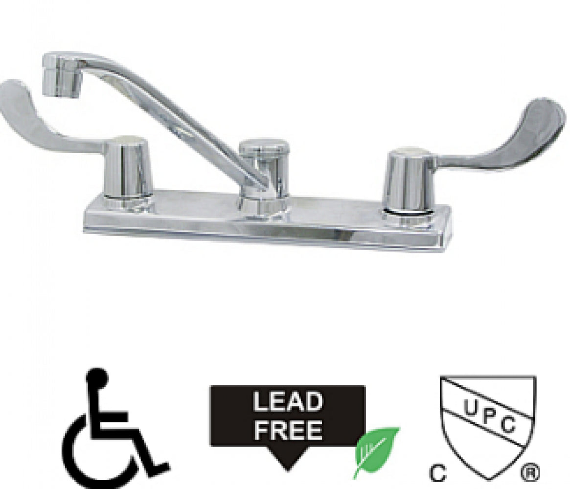 American Imaginations AI-34907 9" Chrome Unique Lead Free Brass Transitional Kitchen Sink Faucet
