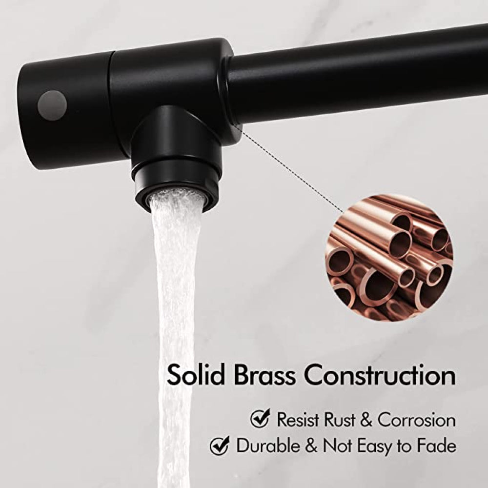 American Imaginations AI-36096 20" Matte Black Unique Brass Modern Kitchen Sink Faucet