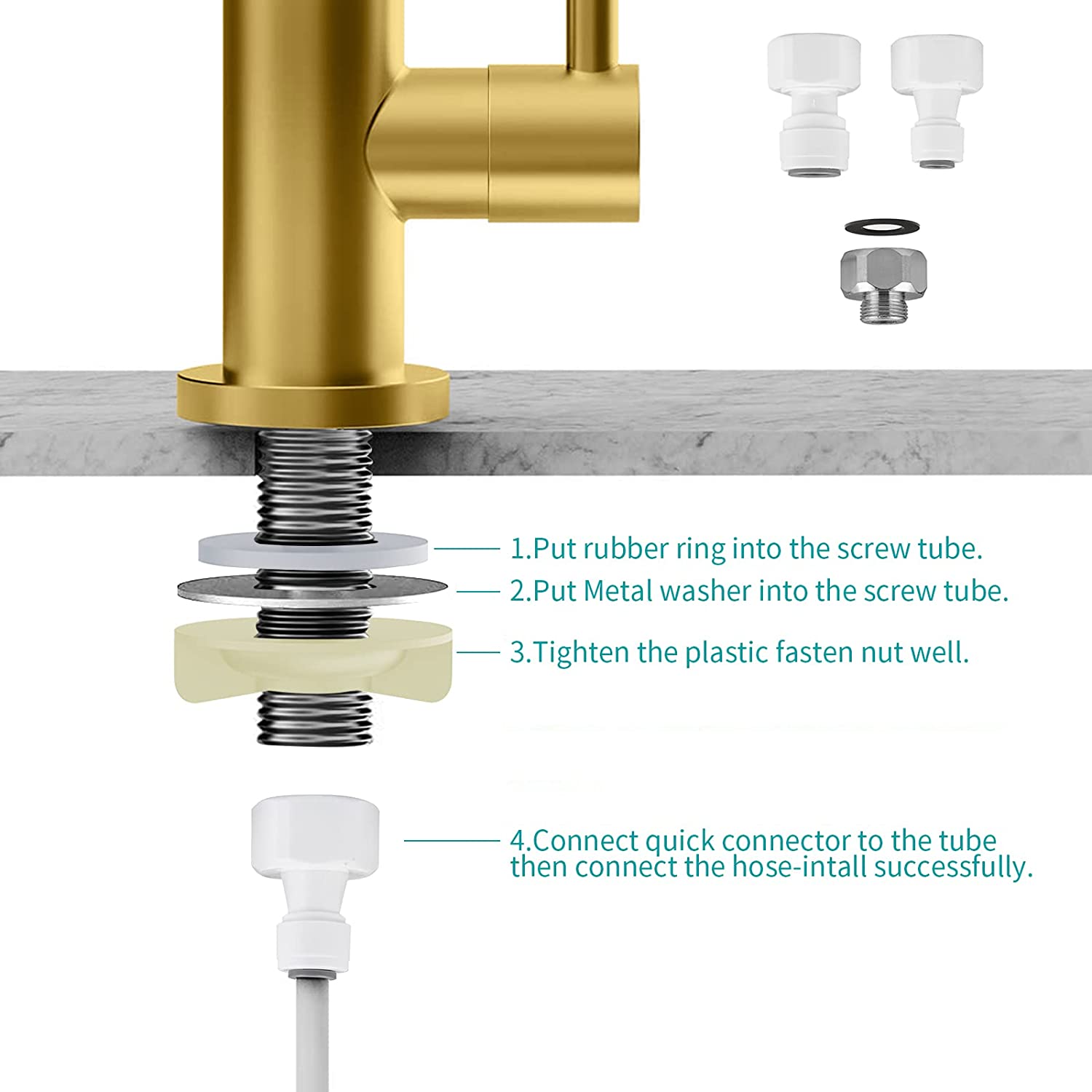 American Imaginations AI-36508 2" Brass Arc Stainless Steel Modern Kitchen Sink Faucet