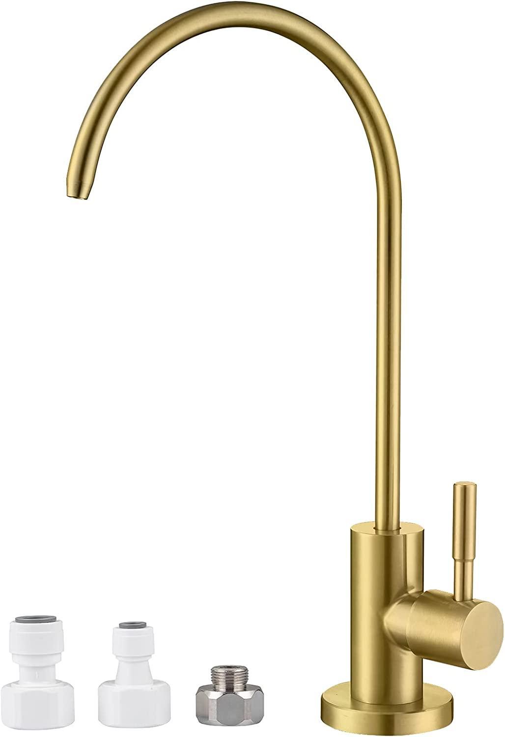 American Imaginations AI-36508 2" Brass Arc Stainless Steel Modern Kitchen Sink Faucet