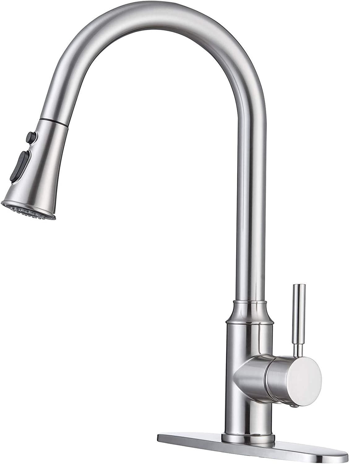 American Imaginations AI-36533 10" Brushed Nickel Curved Stainless Steel Modern Kitchen Sink Faucet