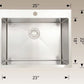American Imaginations AI-37002 25" Chrome Rectangle Stainless Steel Modern Kitchen Sink
