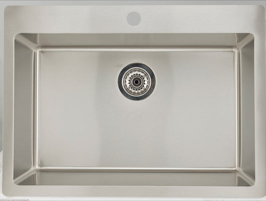 American Imaginations AI-37002 25" Chrome Rectangle Stainless Steel Modern Kitchen Sink