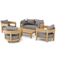 Anderson Teak Coronado SET-173 5-pc Natural Teak Wood Deep Seating Set With Cast Charcoal All-Weather Sunbrella Cushions