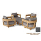 Anderson Teak Coronado SET-174 6-pc Natural Teak Wood Deep Seating Set With Cast Charcoal All-Weather Sunbrella Cushions