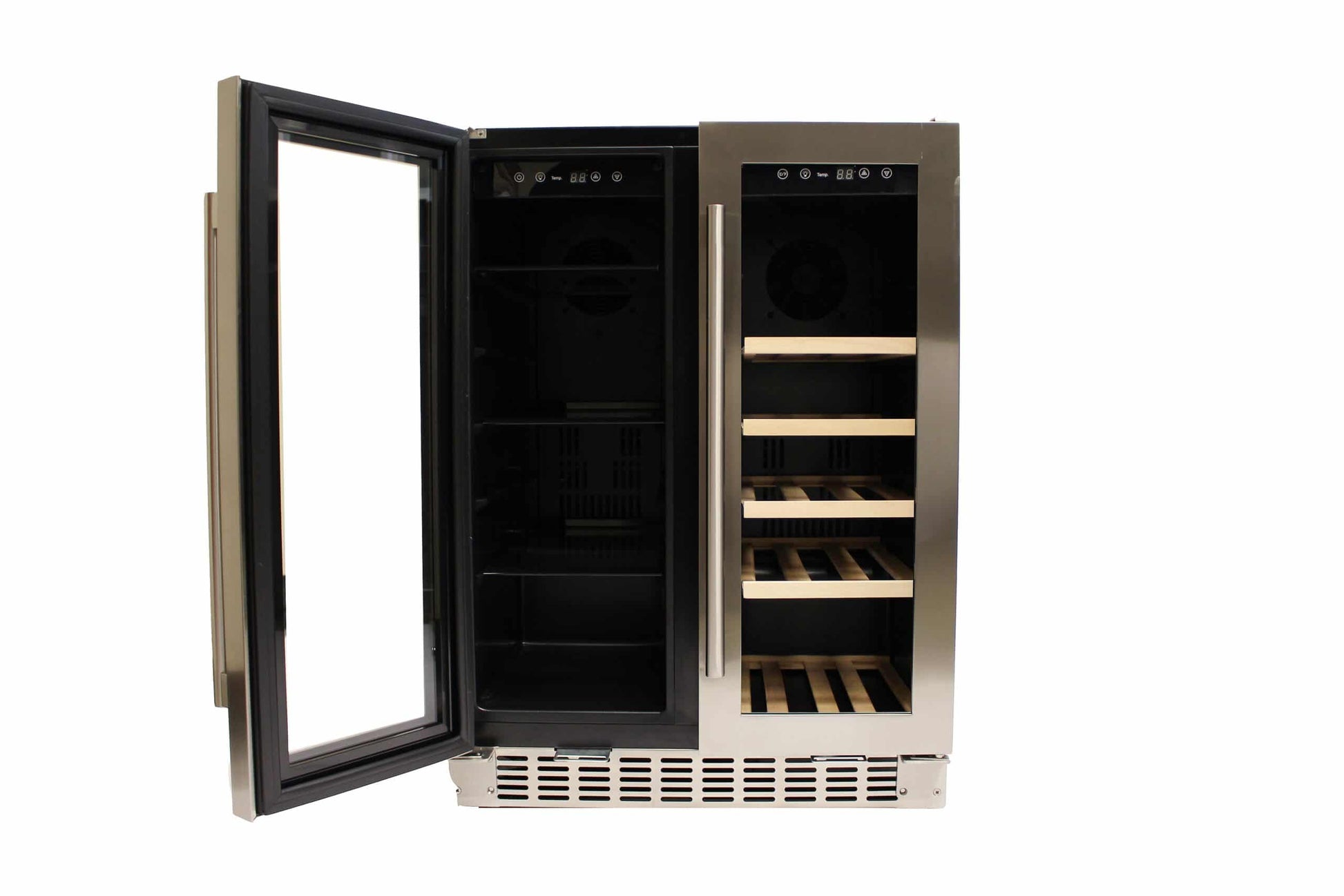 Azure 1.0 24" 2.5 Cu.Ft. French Door Dual Zone Beverage and Wine Center With Stainless Trim Glass Door