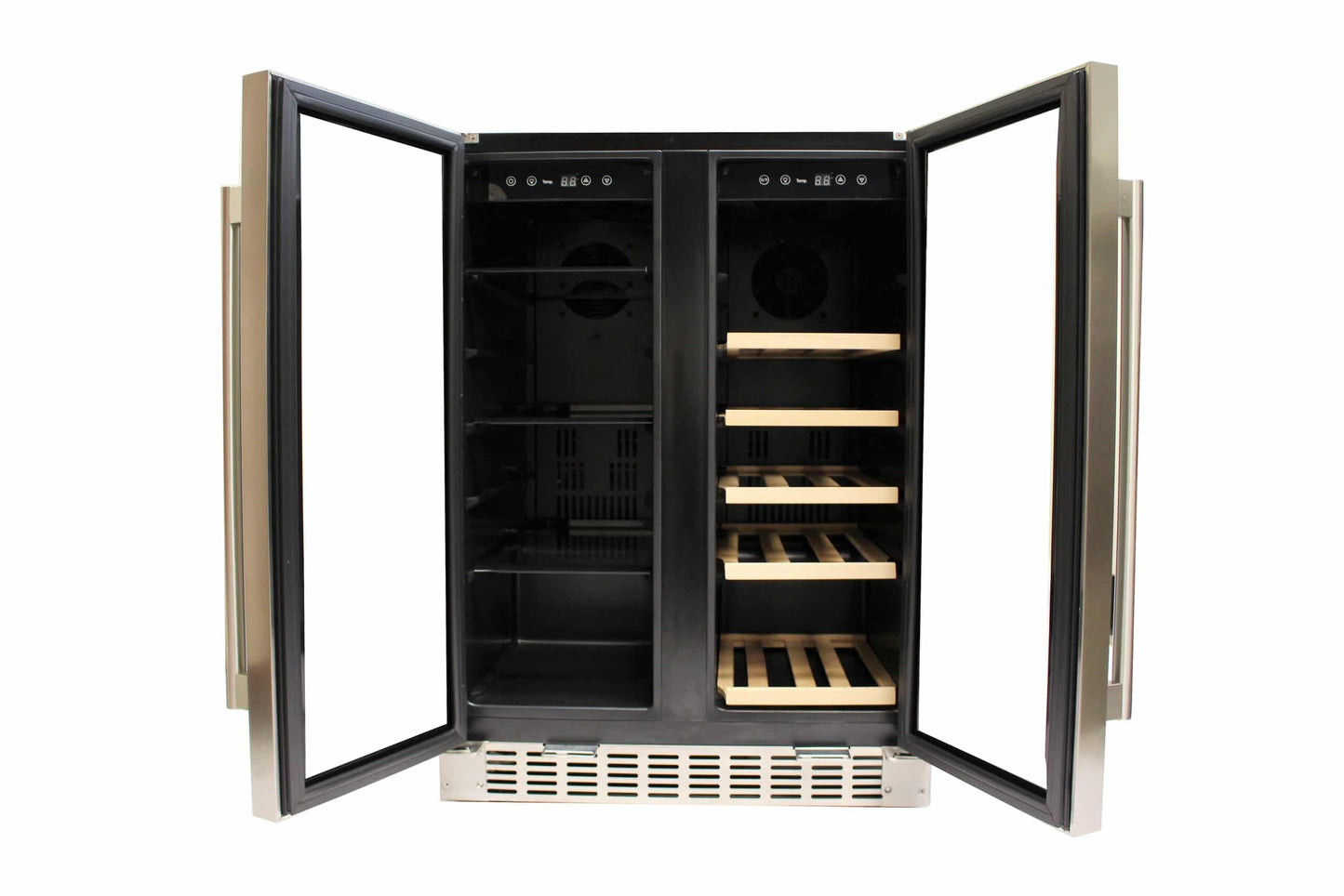 Azure 1.0 24" 2.5 Cu.Ft. French Door Dual Zone Beverage and Wine Center With Stainless Trim Glass Door