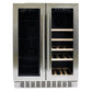 Azure 1.0 24" 2.5 Cu.Ft. French Door Dual Zone Beverage and Wine Center With Stainless Trim Glass Door