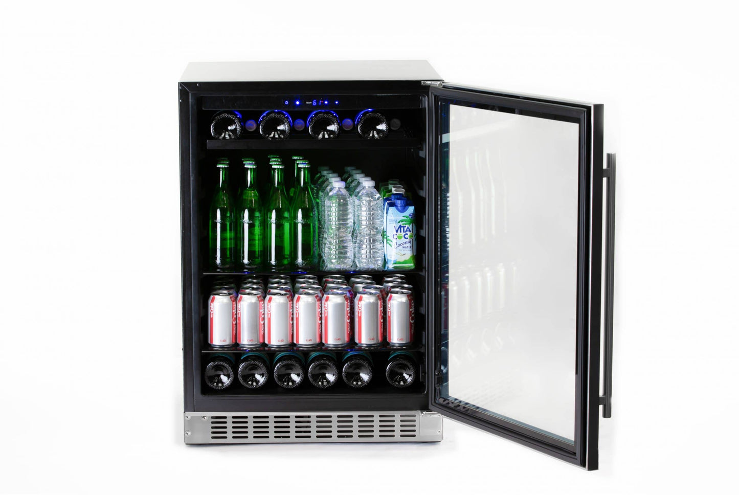 Azure 2.0 24" 5.6 Cu.Ft. Undercounter Beverage Center With Stainless Trim Glass Door