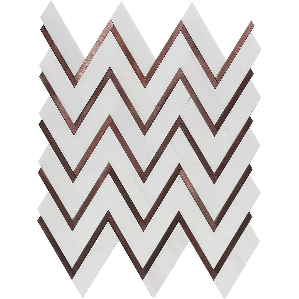 Belluno Designs Herringbone Metal Copper with Dolomite