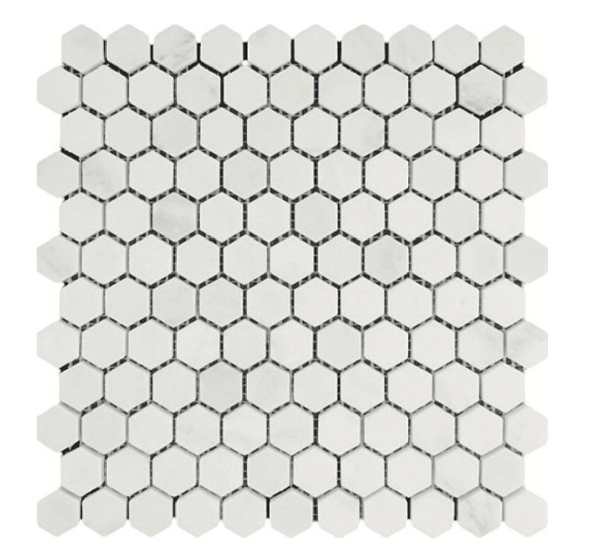 Belluno Designs Hexagon Metal Carrara, Bardiglio and Stainless Steel