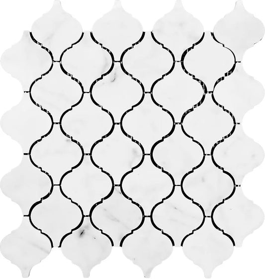 Belluno Designs Polished Georama Hexagon Carrara, Nero and Thassos
