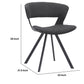 Benzara 18" Black Curved Padded Dining Chair With Angled Legs