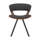 Benzara 18" Brown and Black Curved Padded Dining Chair With Angled Legs