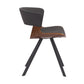 Benzara 18" Brown and Black Curved Padded Dining Chair With Angled Legs