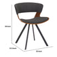 Benzara 18" Brown and Black Curved Padded Dining Chair With Angled Legs