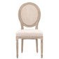 Benzara 19" Beige Cane Back Padded Dining Chair Set of Two