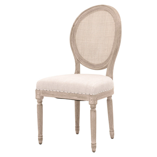 Benzara 19" Beige Cane Back Padded Dining Chair Set of Two