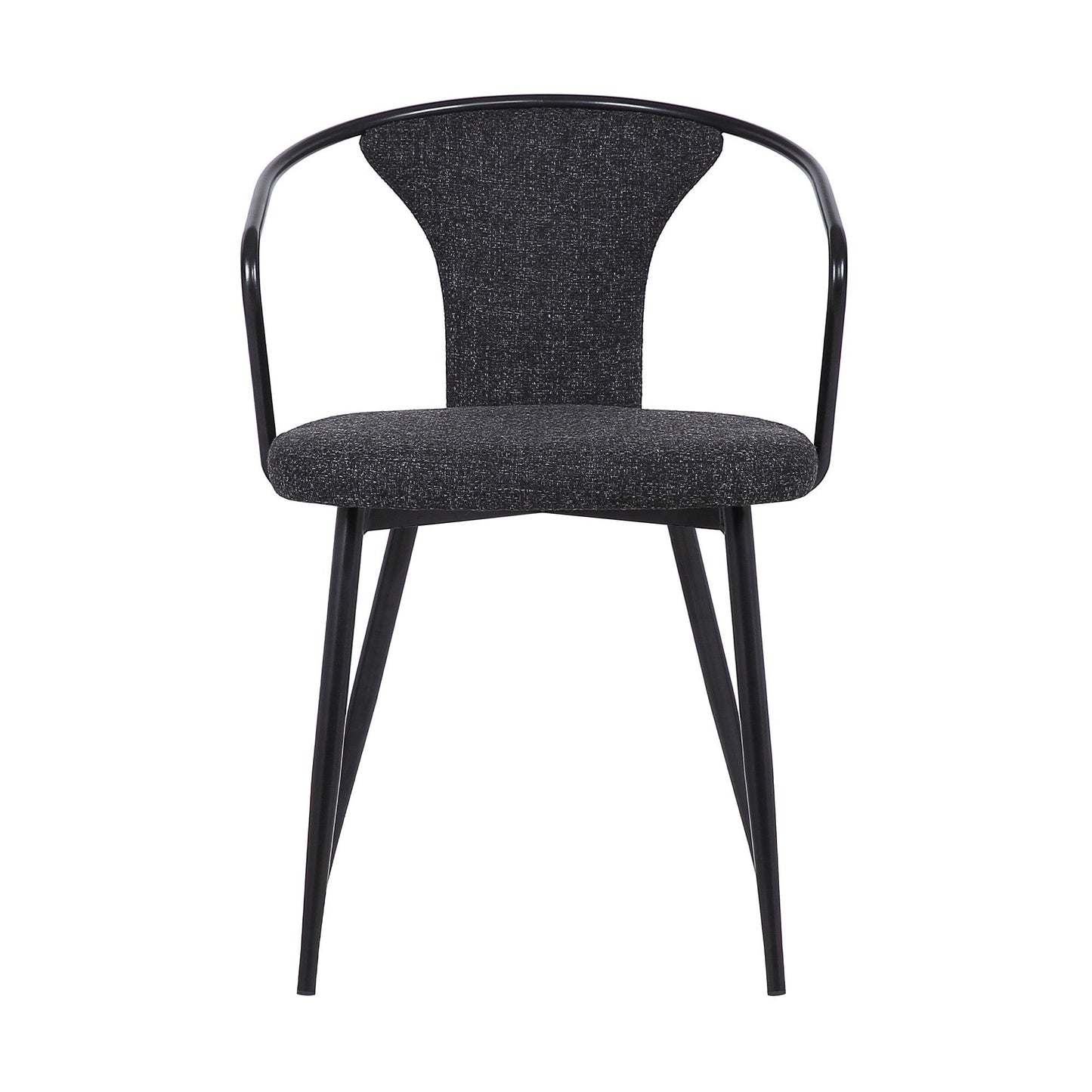 Benzara 19" Black Modern Fabric Dining Chair With Curved Back