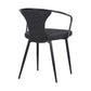 Benzara 19" Black Modern Fabric Dining Chair With Curved Back