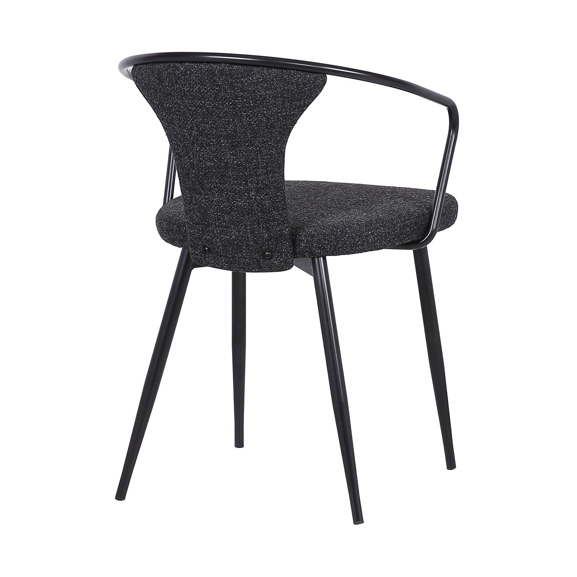 Benzara 19" Black Modern Fabric Dining Chair With Curved Back