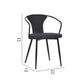 Benzara 19" Black Modern Fabric Dining Chair With Curved Back