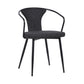 Benzara 19" Black Modern Fabric Dining Chair With Curved Back