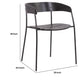 Benzara 19" Black Round Back Wooden Seat Dining Chair Set of Two